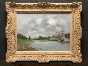 Pohled na přístav Saint-Valéry-sur-Somme od Eugene Louis Boudin