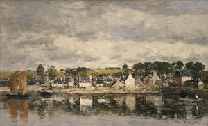 Vesnice u řeky, pravděpodobně 1867. od Eugene Louis Boudin