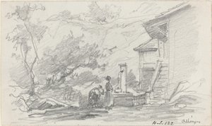 Ženy u studny, Allinges, konec 19. století. od Eugene Louis Boudin