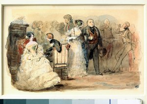 Recepce pod Louis Philippe Watercolor od Eugene Lami (1800-1890) od Eugene Louis Lami