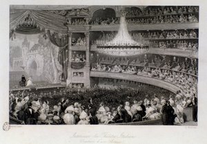 Ovace herce během představení v Theater des Italians v Paříži. Rytina Eugene Louis Lami (1800-1890) 1843 Soukromá sbírka od Eugene Louis Lami