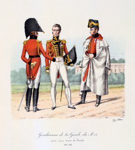 Četníci královské gardy, svlékání a společenské šaty, 1814-15