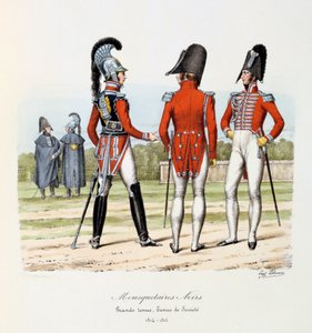 Černí mušketýři, plné šaty a společenské šaty, 1814-15