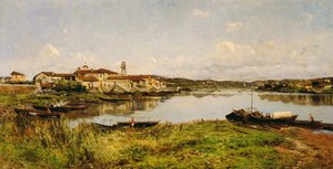 Pohled na Sesto Circalende, kolem roku 1885 (olej na plátně)