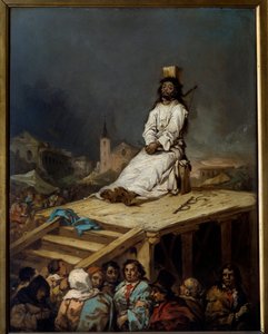 Inkvizice: „“kohoutek““ Malba Eugenia Lucase y Velasqueze (1817-1870) Slunce 19. století. 0,53x0,41 m Lille, Musee des Beaux Arts
