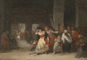 Uvnitř kostela, cca 1860-66 (olej na plechu) od Eugenio Lucas Velázquez