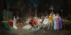 Kouzelník v paláci - Lucas Villaamil, Eugenio (1858-1919) - 1894 - Olej na plátně - 55x110 - Museo Carmen Thyssen, Malaga od Eugenio Lucas Villaamil