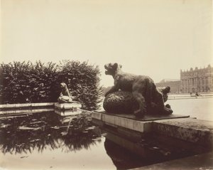 Versailles, Fontaine du Point du Jour, Tygr zabíjející medvěda od Houzeau, 1903. od Eugène Atget