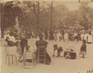 Ženy a děti v lucemburských zahradách od Eugène Atget
