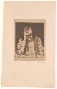 čtoucí muž od Eugène Bejot (signed by artist)