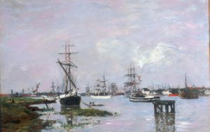 Antverpy, přístav od Eugene Louis Boudin