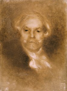 Portrét Edmonda de Goncourt (1822-96) z Germinie Lacerteux od Edmonda a Julese (1830-70) vydaný kolem roku 1890 (leptané, wc na pergamenu) od Eugène Carrière