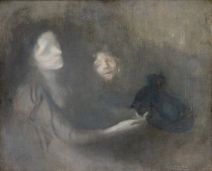 Žena s kloboukem od Eugène Carrière