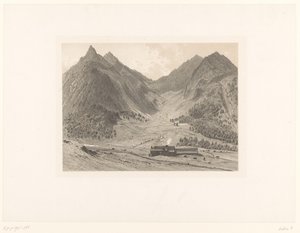 Horská krajina s domem na alpské louce od Eugène Cicéri (attributed to)