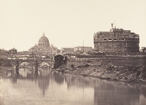Pohled na Castel St Angelo. S. Pietro, 1848-52.