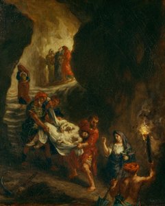 Krista odnesli do hrobu. od Eugène Delacroix