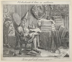 A Literary Fellow Meditating, 1821., 1821.