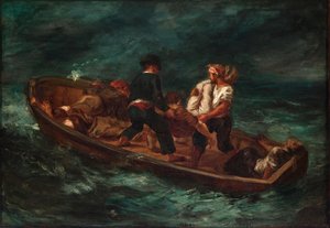 Po ztroskotání (Burg Dona Juana - mrtvé tělo hozené do moře) od Eugène Delacroix