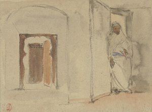 Arab před jeho domem od Eugène Delacroix