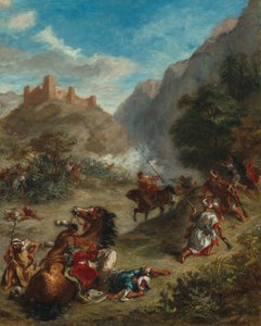 Arabové potyčky v horách od Eugène Delacroix