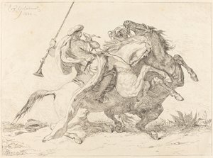 Setkání maurských jezdců (Rencontre de Cavaliers Maures) od Eugène Delacroix