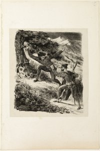 Faust a Mefistofeles v pohoří Harz od Eugène Delacroix