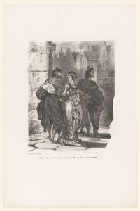 Faust probeert Grietje te verleiden Faust: Má krásná mladá dámo, odvážil bych se ti nabídnout svou paži a odvézt tě domů? (název na objektu) Faust (název seriálu) Faust, tragédie M. de Goethe (název série) od Eugène Delacroix