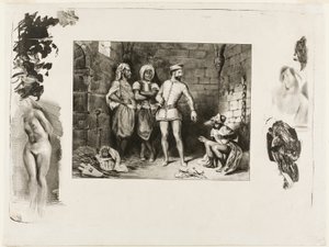 Fronte-boeuf a Žid, z Ivanhoe od Eugène Delacroix