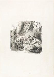 Fronte-boeuf a čarodějnice z Ivanhoe od Eugène Delacroix