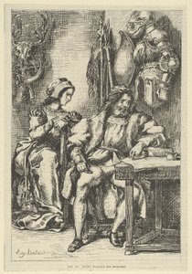 Goetz von Berlichingen psal své paměti, po roce 1845, po roce 1845. od Eugène Delacroix