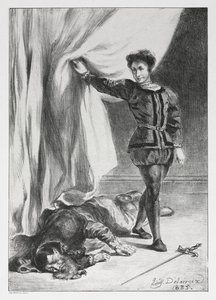 Hamlet: Hamlet a Poloniova mrtvola od Eugène Delacroix