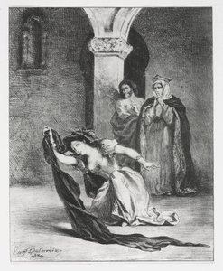 Hamlet: Zpěv Ofélie od Eugène Delacroix