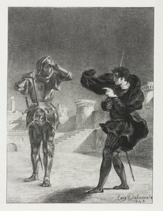 Hamlet: Fantom na terase od Eugène Delacroix