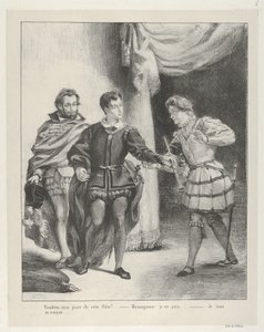 Hamlet a Guildenstern, 1834-43., 1834-43. od Eugène Delacroix