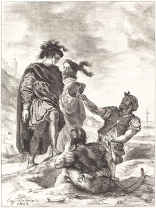 Hamlet a Horatio před hroby (V. dějství, scéna I) od Eugène Delacroix