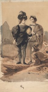 Hamlet a Horatio na hřbitově, 1827-28. od Eugène Delacroix