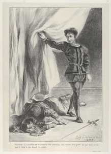 Hamlet a mrtvola Polonia, 1835., 1835. od Eugène Delacroix