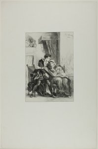 Hamlet a královna od Eugène Delacroix