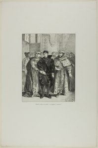 Hamlet a královna, deska 1 z Hamleta od Eugène Delacroix