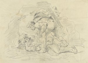 Herkules uchvátí Nerea od Eugène Delacroix