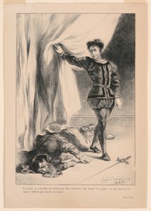 Ilustrace k Hamletovi: Poloniova smrt (III,4)