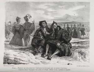 Ilustrace k Faustovi: Faust a Wagner od Eugène Delacroix