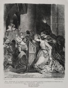 Ilustrace pro Faust: Markétka v kostele od Eugène Delacroix