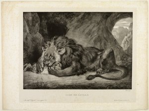 Lev z pohoří Atlas od Eugène Delacroix