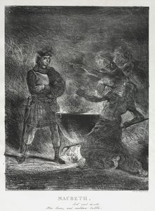 Macbeth Consulting the Witches od Eugène Delacroix