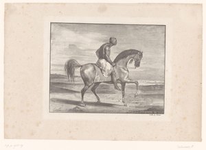 Muž na koni v poušti od Eugène Delacroix