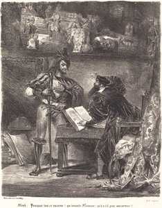 Faustovi se zjevuje Mefisto. od Eugène Delacroix