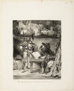 Mefistofeles zjevení Faustovi od Eugène Delacroix