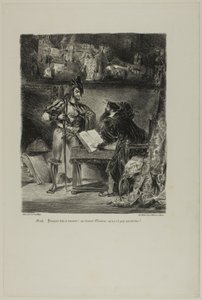 Mefistofeles zjevující se Faustovi, od Fausta od Eugène Delacroix