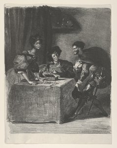 Mefistofeles se představuje Martě Goethe, Faust, 1825-27., 1825-27. od Eugène Delacroix